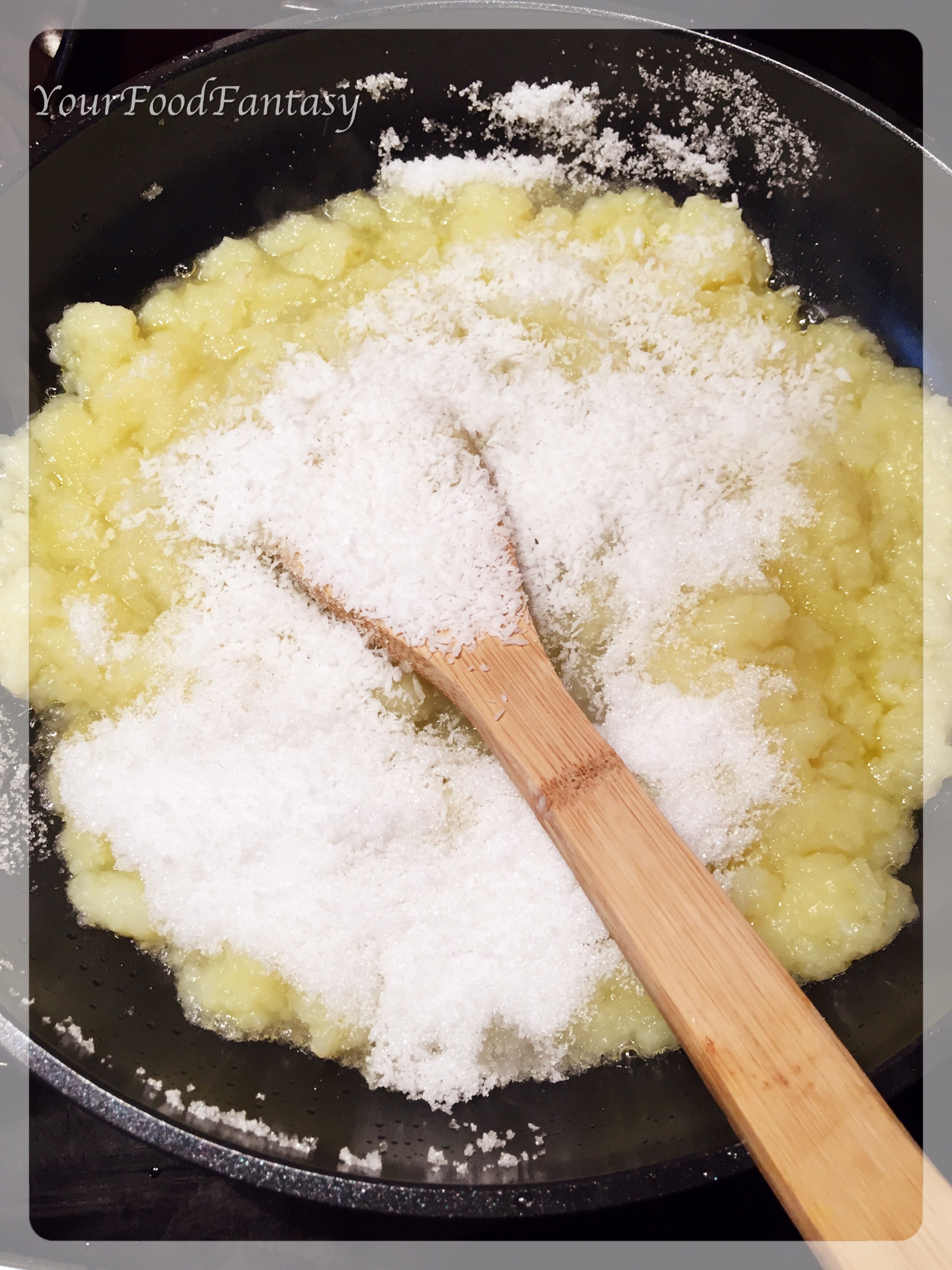 adding sugar in aalo halwa | yourfoodfantasy by meenu gupta