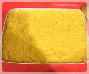 Setting the Barfi in a tray | Coconut Barfi Recipe