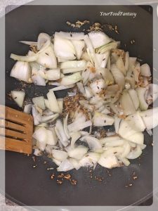 Frying Onion | Bhindi Do Pyaza | YourFoodFantasy.com