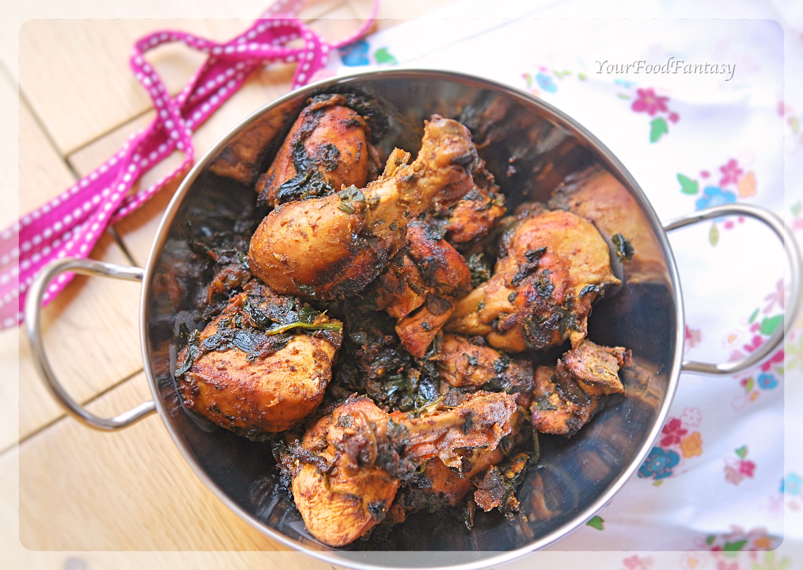 Spinach Chicken Curry Recipe | YourFoodFantasy.com By Meenu Gupta