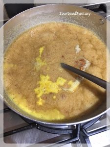 Adding Saffron Milk | Sooji Ka Halwa Recipe | YourFoodFantasy.com