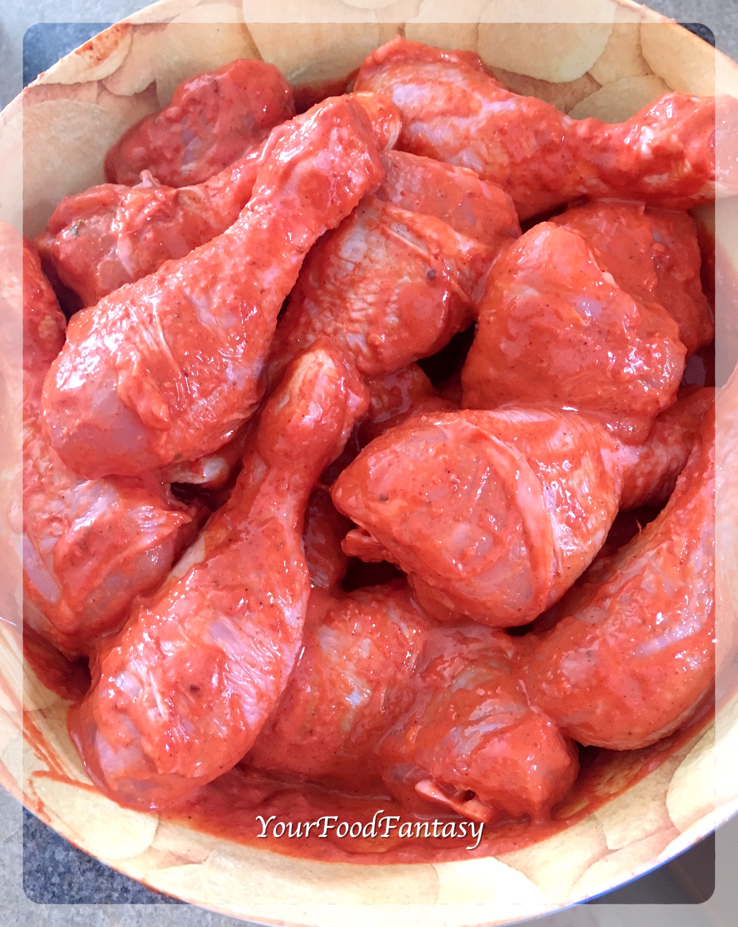 Marinating Chicken for Tandoori Chicken | Your Food Fantasy