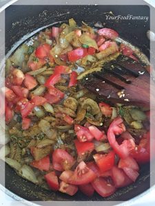 Adding Tomatoes - Karela Ke Sabzi | Your Food Fantasy