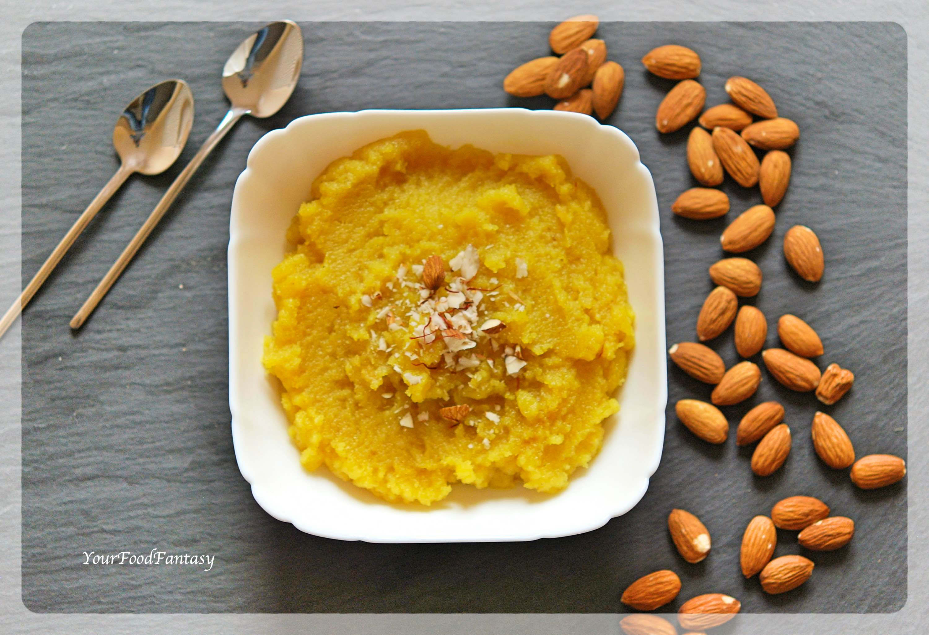 Badam Almond Halwa Recipe | Your Food Fantasy