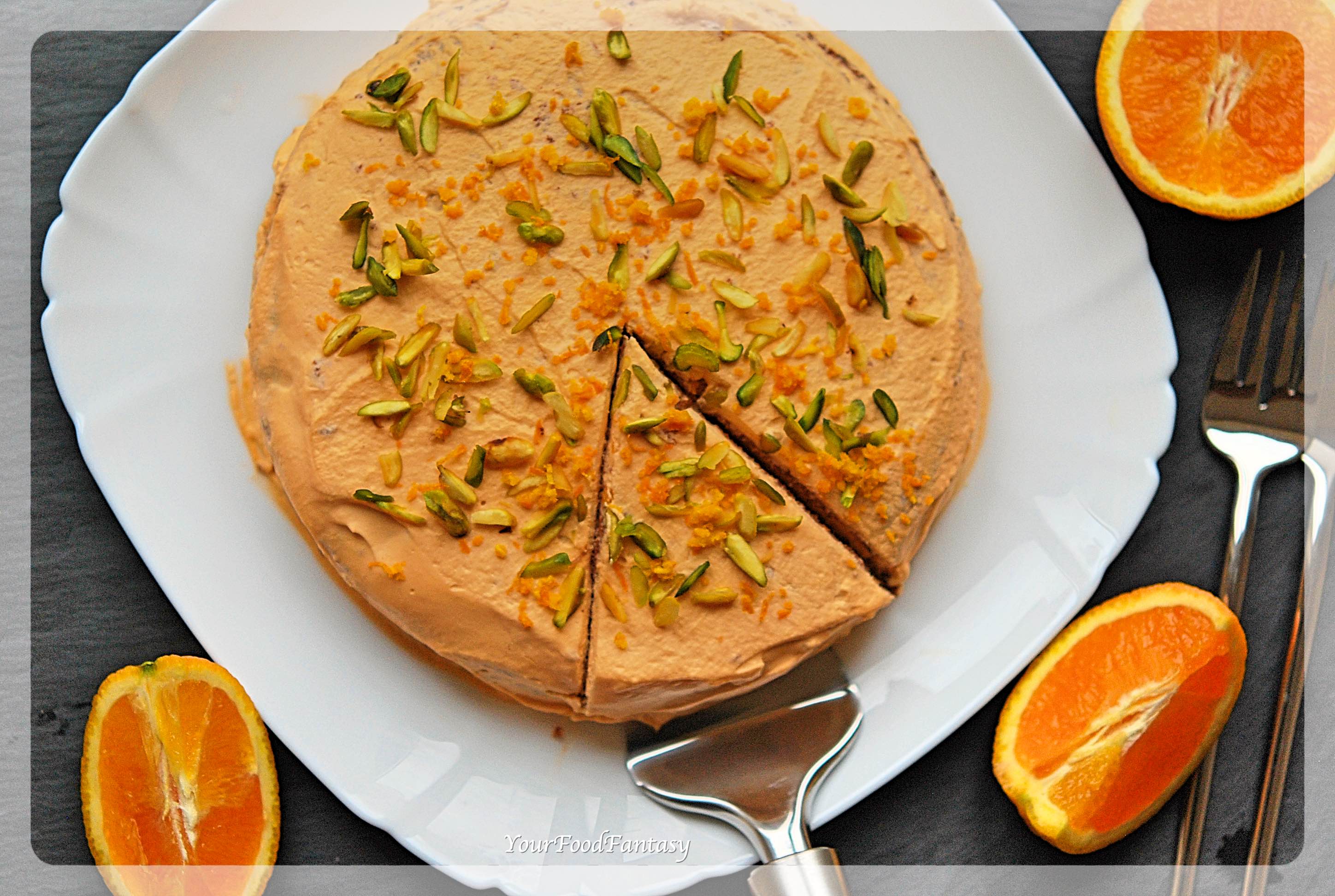 Orange Pistachio Cake Recipe | Your Food Fantasy