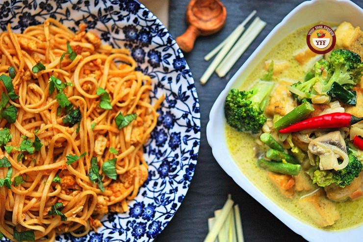 Fusion Recipes | Tandoori Egg Noodles Recipe and Green Thai Curry Recipe | YourFoodFantasy.com