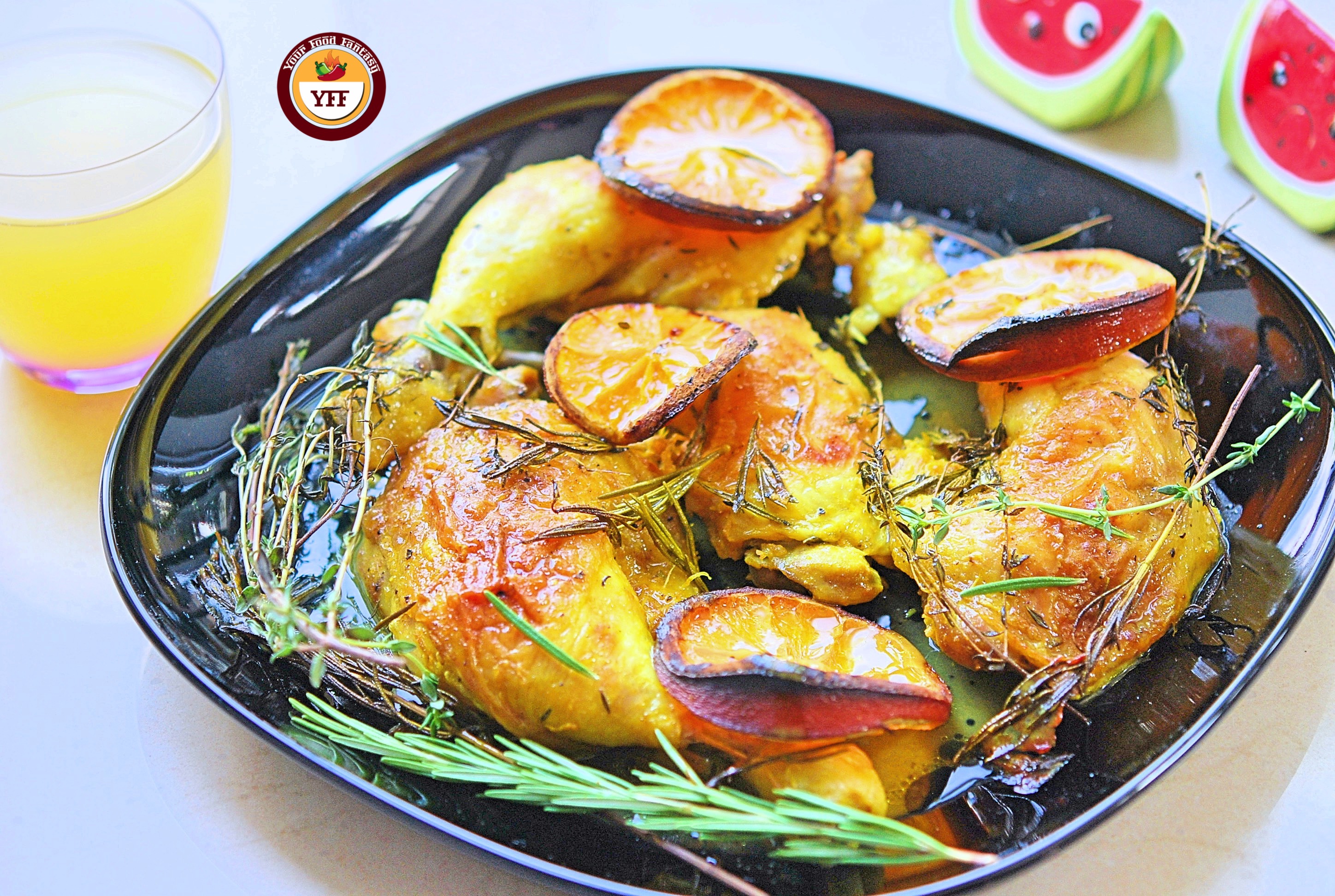 Oven baked Rosemary and Thyme Chicken legs | Easy Chicken Recipes | YourFoodFantasy.com