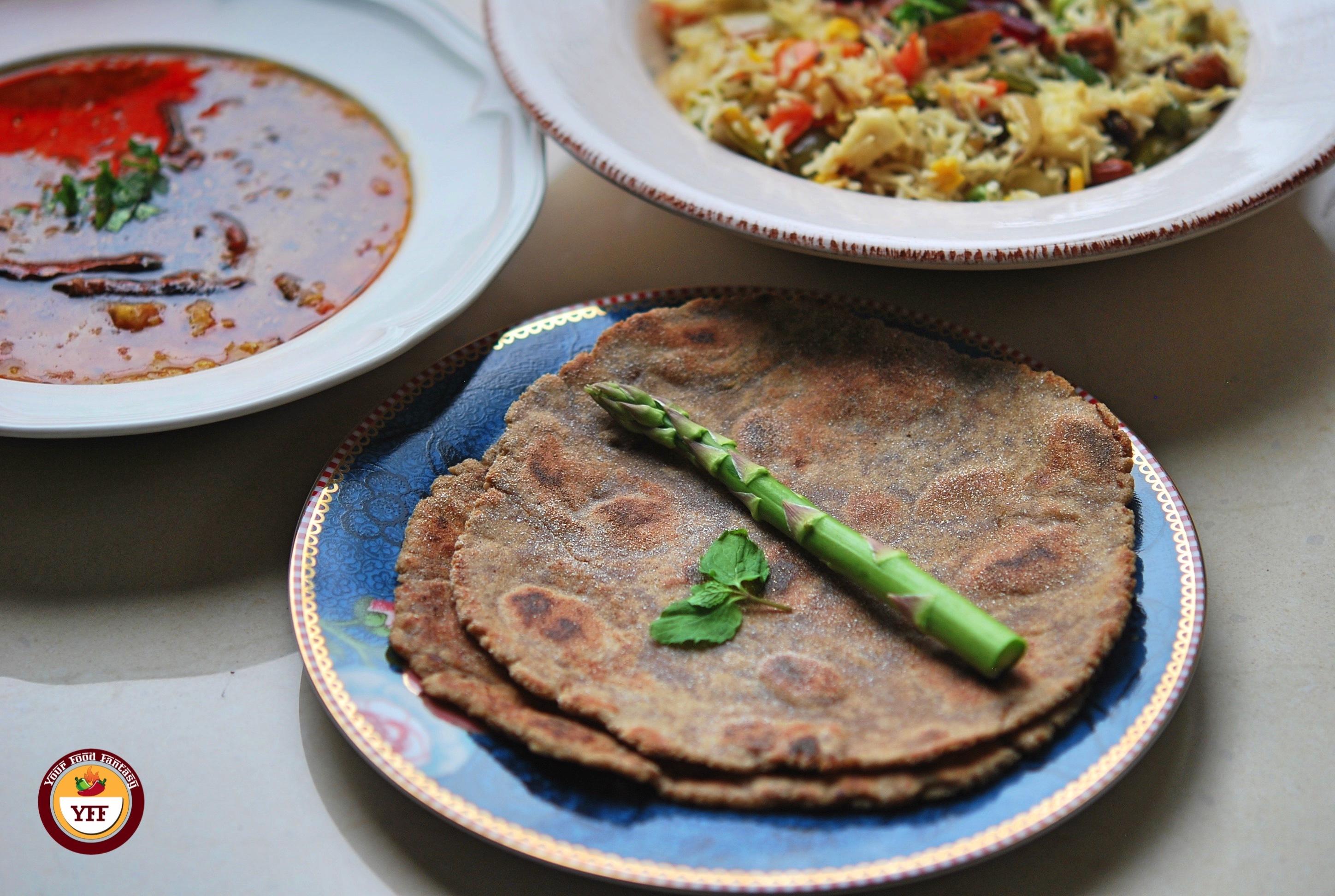 Meal Combo of Amaranth Flour paratha with Dal and Pulao - Your Food Fantasy