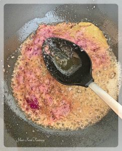 Frying onions for Methi Paneer - Paneer Recipe | Your Food Fantasy