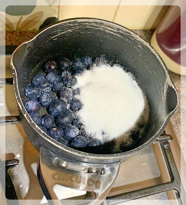 Preparing Blueberry Compote for Blueberry Kheer