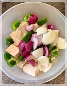 Bell pepper - Tofu - Onion for Tofu Tikka