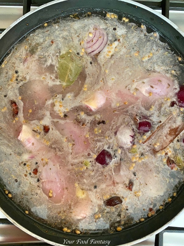 Making Yakhni from Chicken
