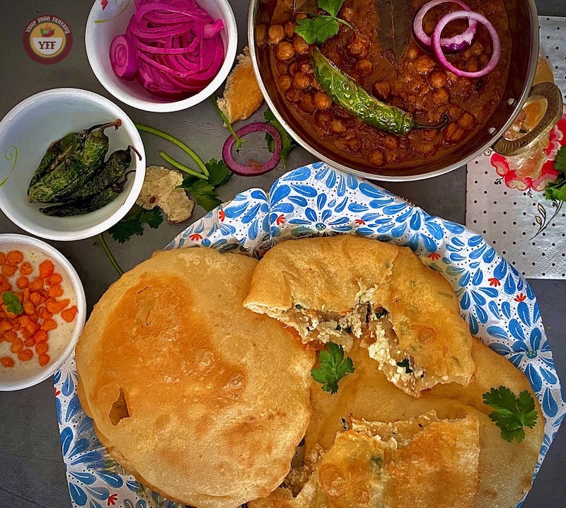Paneer stuffed bhatura recipe