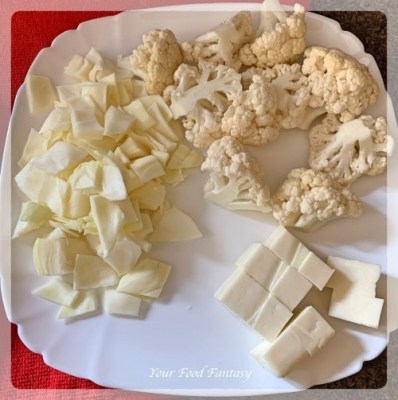 Ingredients for Mixed Veg Curry