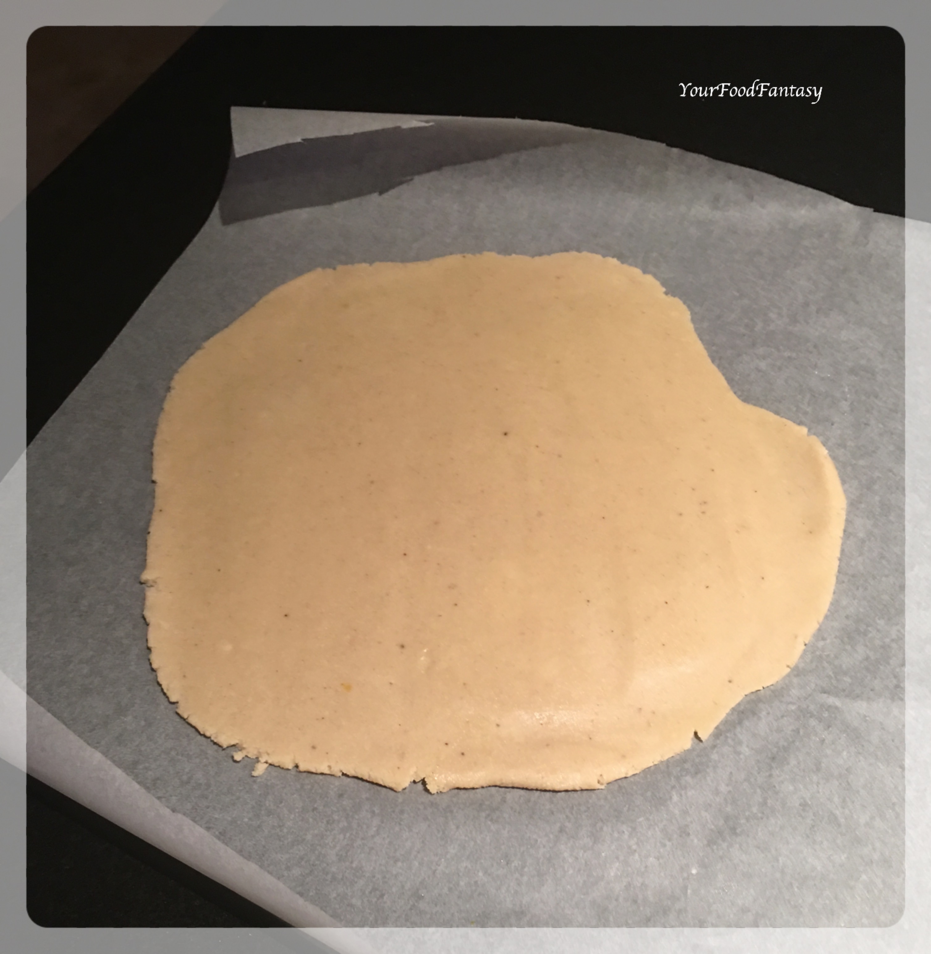 Cashew dough rolled