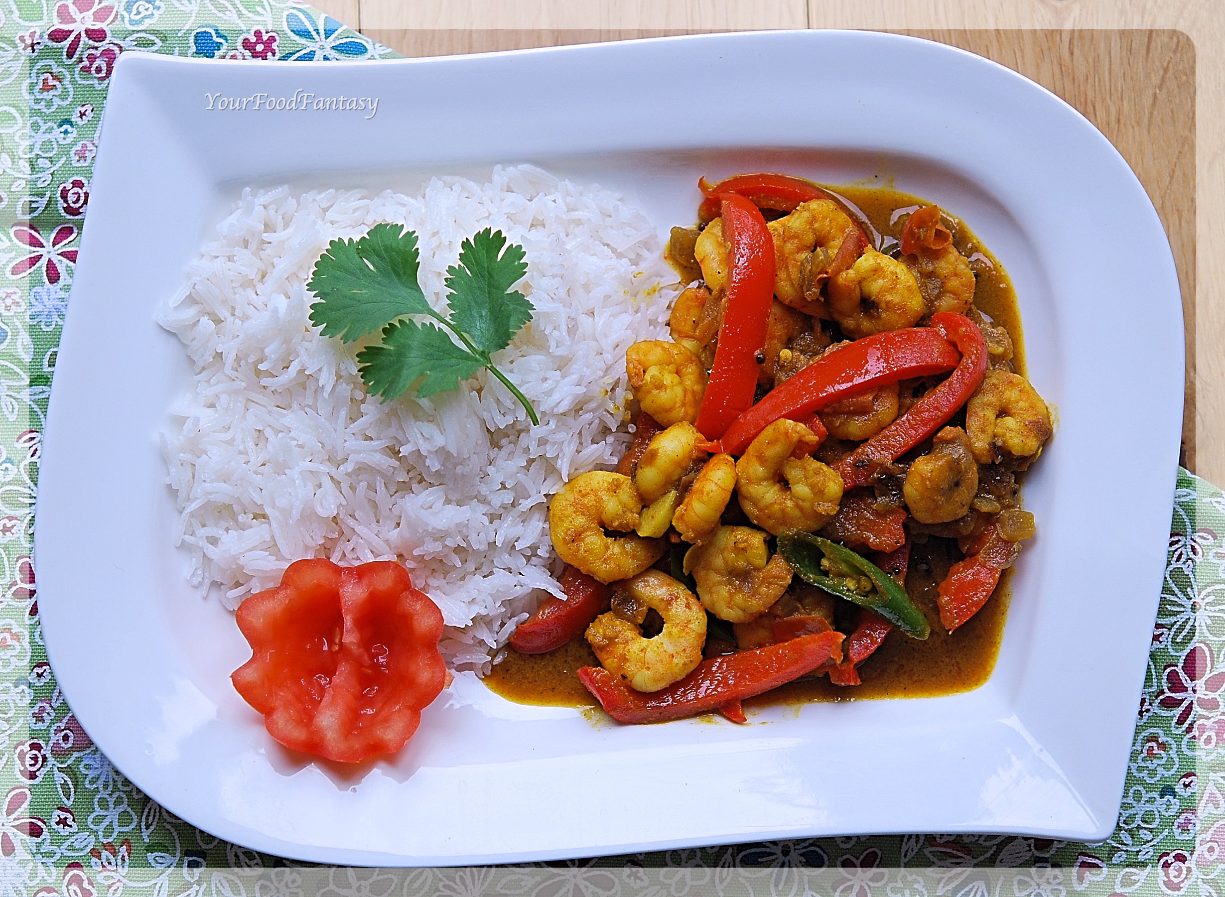 Indian Capsicum Prawn Curry Recipe | Your Food Fantasy