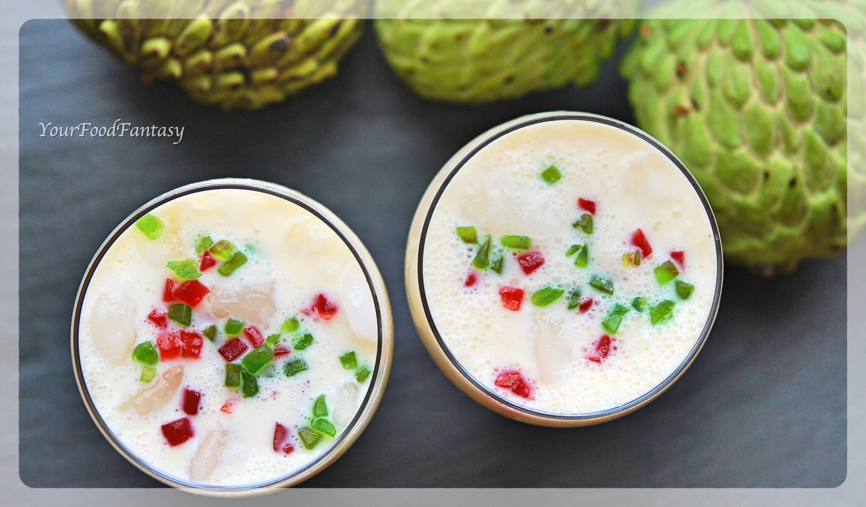 Custard Apple Recipe - Milkshake Recipe - YourFoodFantasy.com by Meenu Gupta