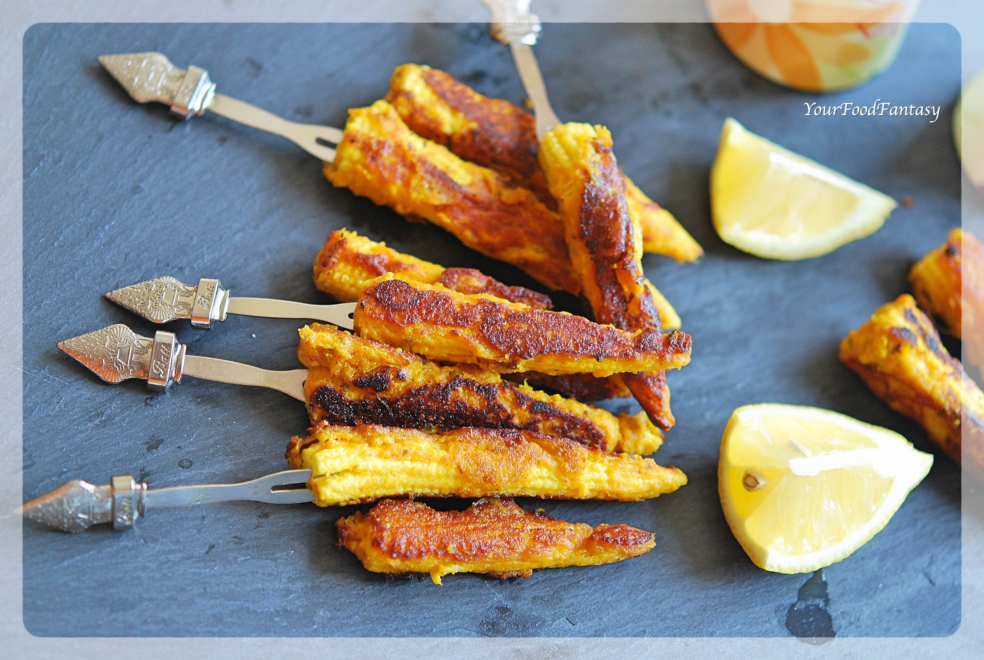 Baby corn Satay | Baby corn Recipe | YourFoodFantasy.com by Meenu Gupta