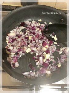 Frying Onion and Garlic | Ginger Garlic Prawn Curry Recipe
