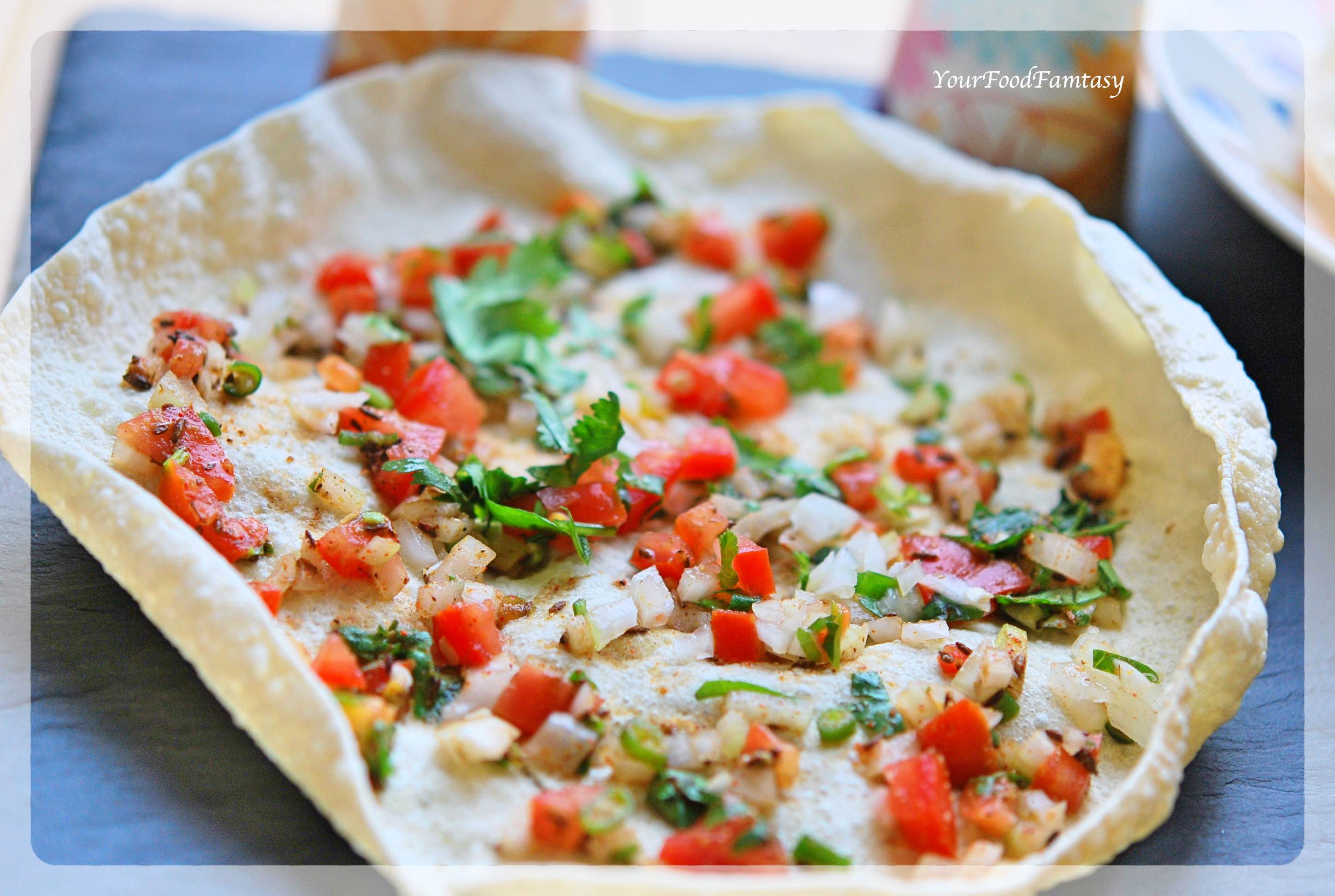 Masala Papad- Poppadam Recipe | Your Food Fantasy