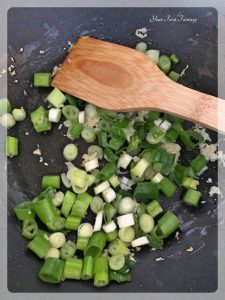 Saute Spring Onion for Prawn Fried Rice | Your Food Fantasy