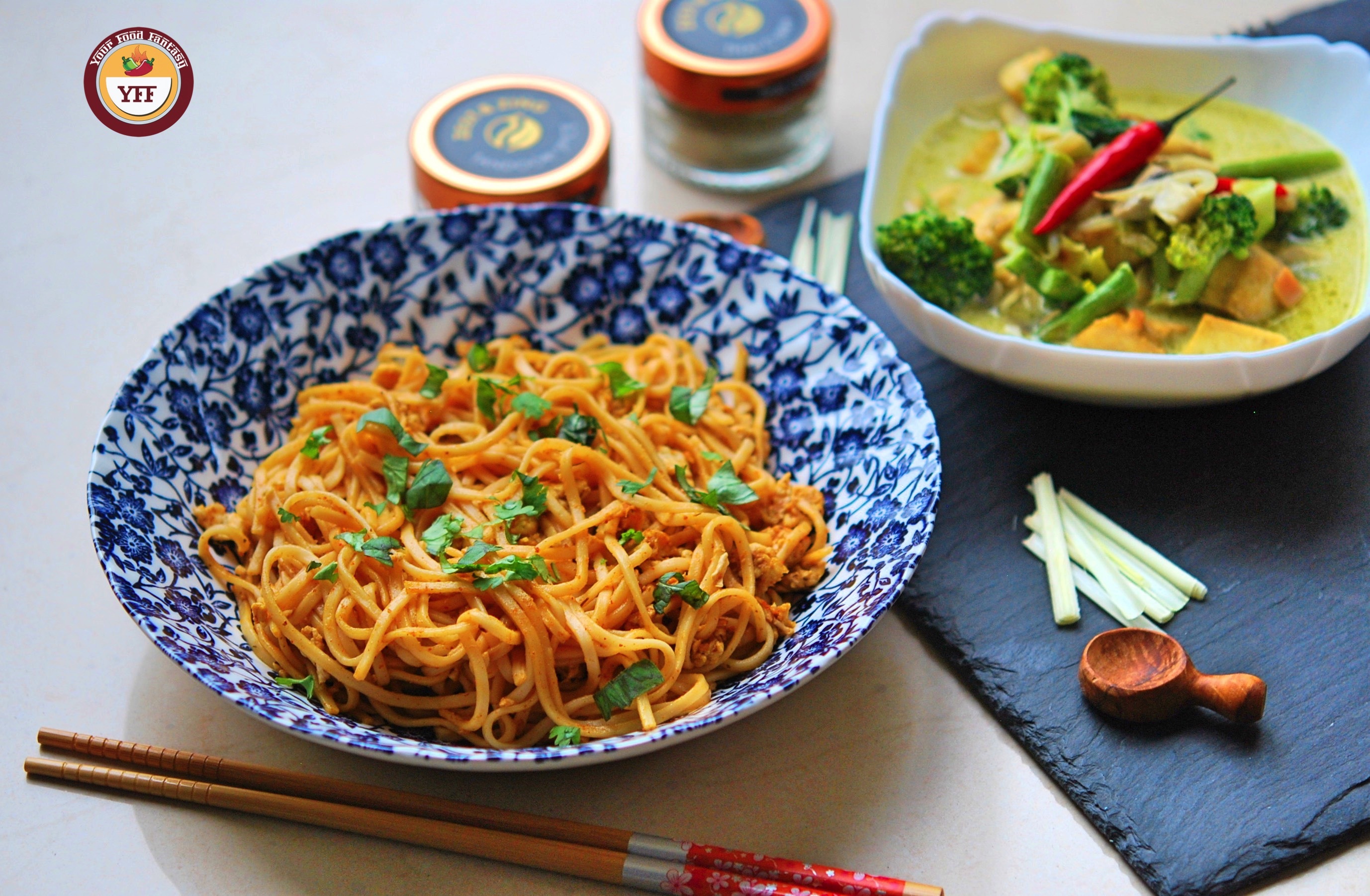 Fusion Recipe Ideas | Tandoori Egg Noodles Recipe and Green Thai Curry Recipe | YourFoodFantasy.com