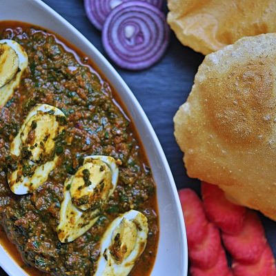 Spinach Egg Curry Recipe | YourFoodFantasy.com