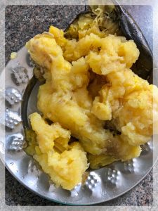 Mashed Raw Bananas for Banana Cutlet