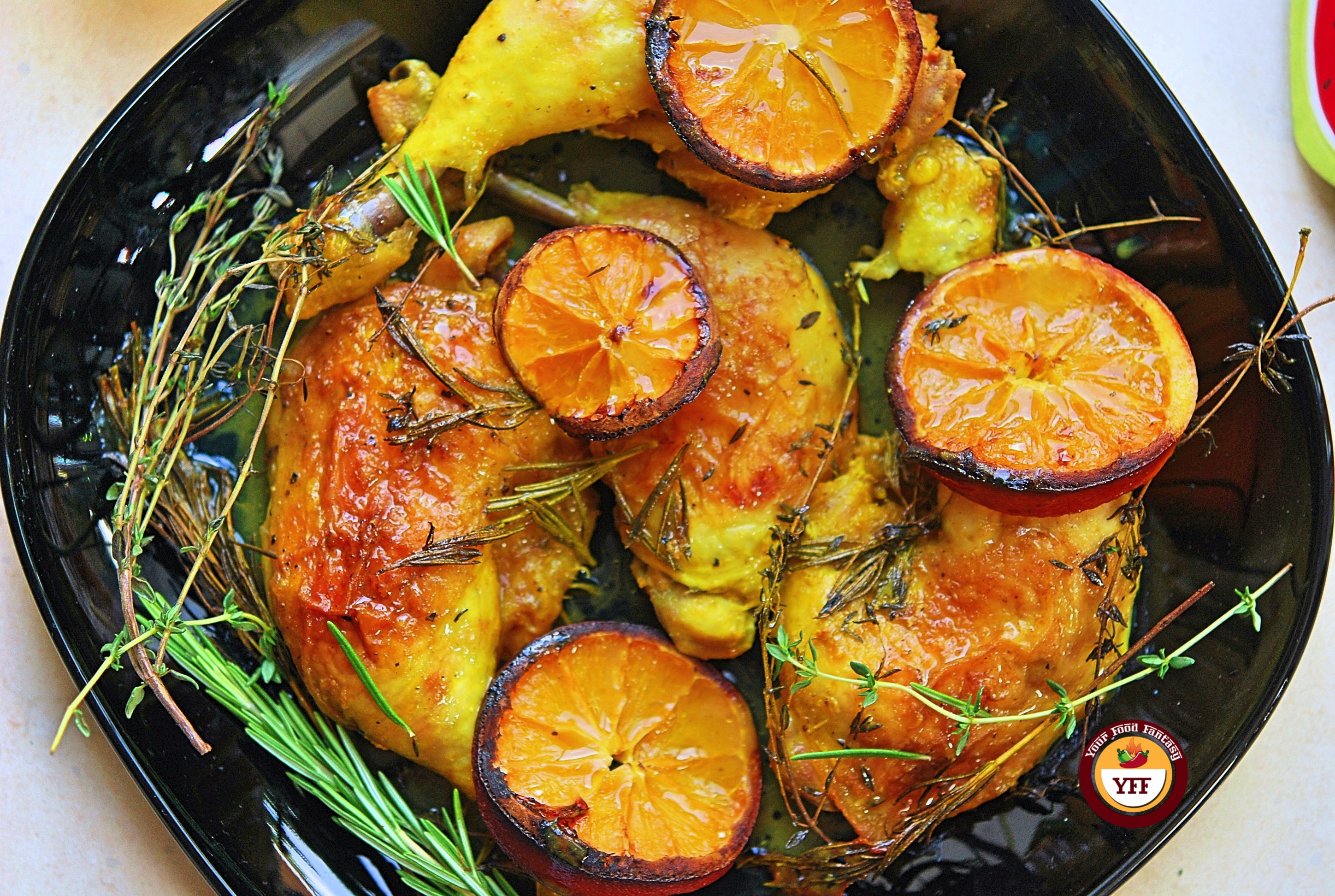 Oven baked Rosemary and Thyme Chicken legs | Easy Chicken Recipes | YourFoodFantasy.com