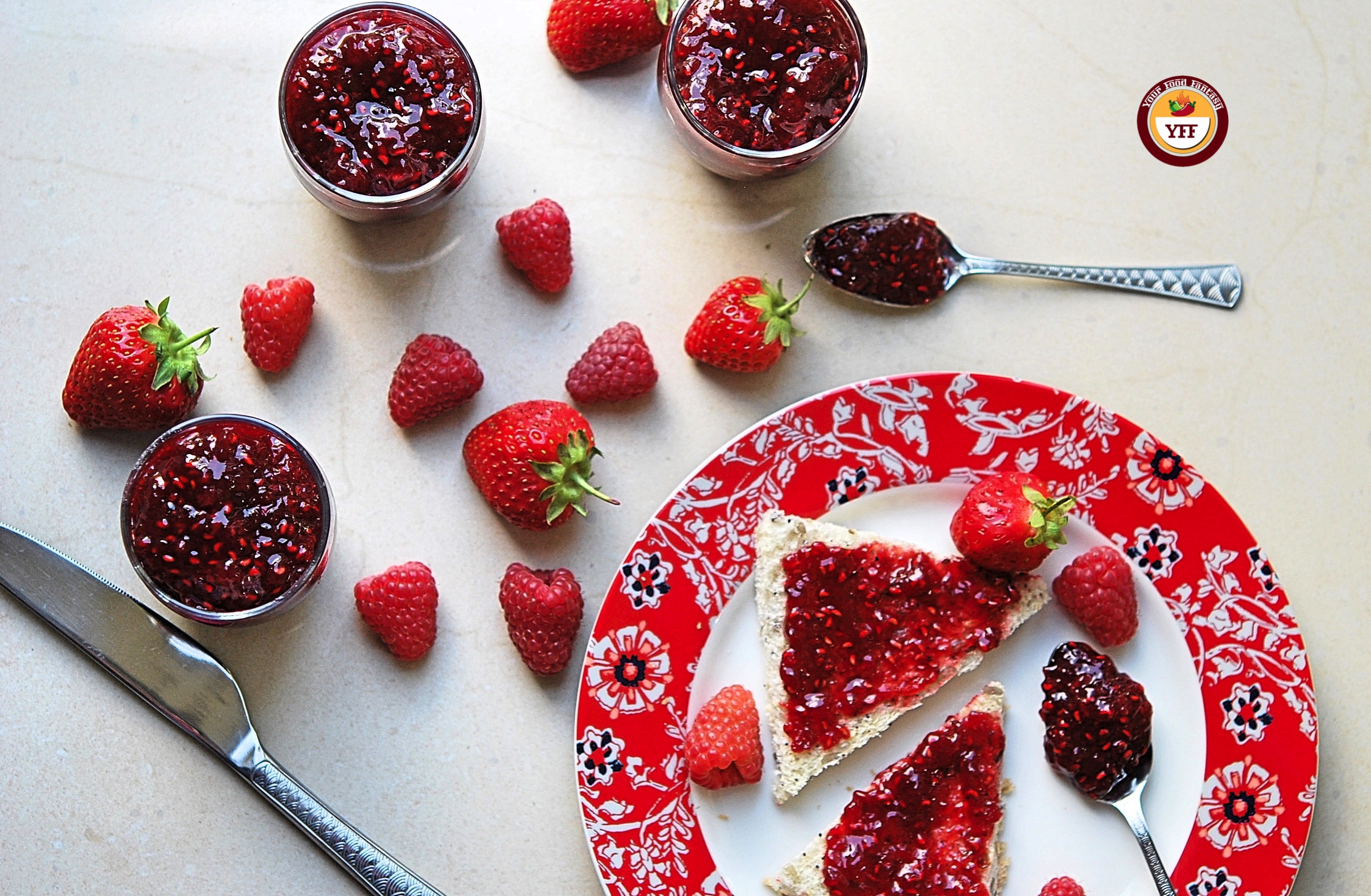 Strawberry Raspberry Jam Recipe | YourFoodFantasy.com