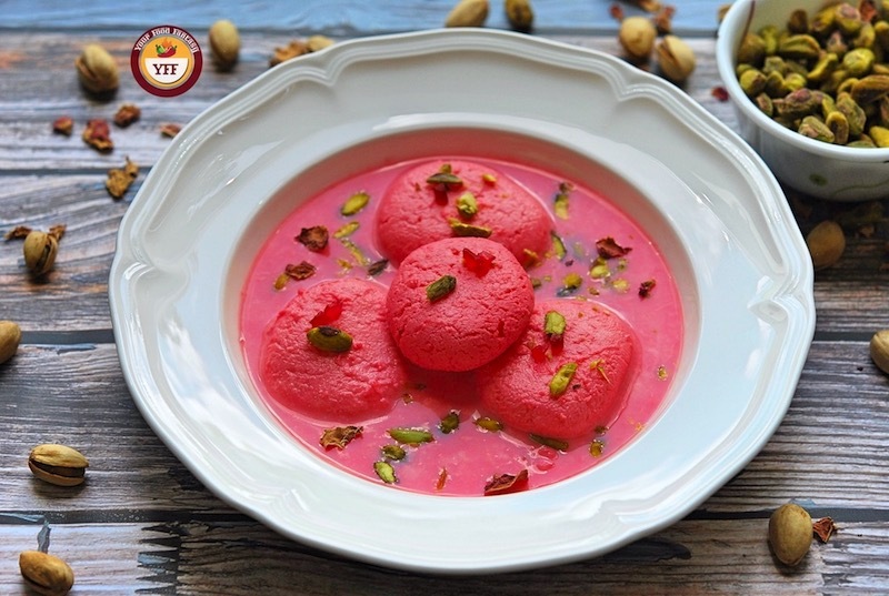 Rose Rasmalai Recipe | YourFoodFantasy.com