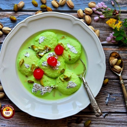 Pistachio Rasmalai - Ras Malai Recipe | Your Food Fantasy
