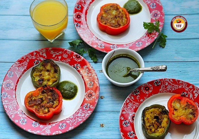 Stuffed Capsicum Recipe - Tava fry style - Your Food Fantasy