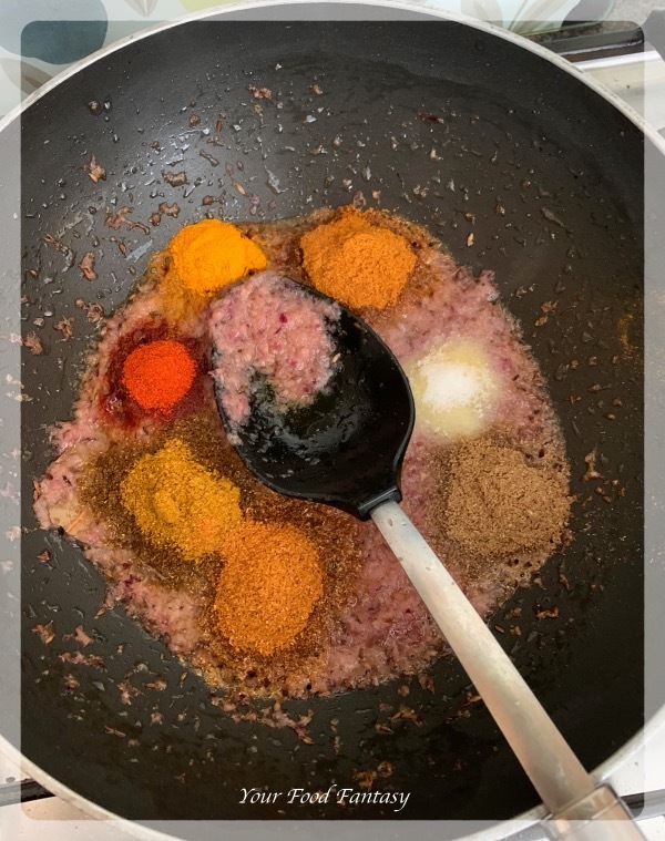 Adding Spices - Step by step mixed veg recipe