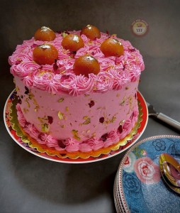 Fusion Cake Recipe - Eggless Gulab Jamun Cake