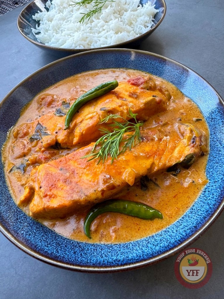 Fish curry in Goa style with coconut milk